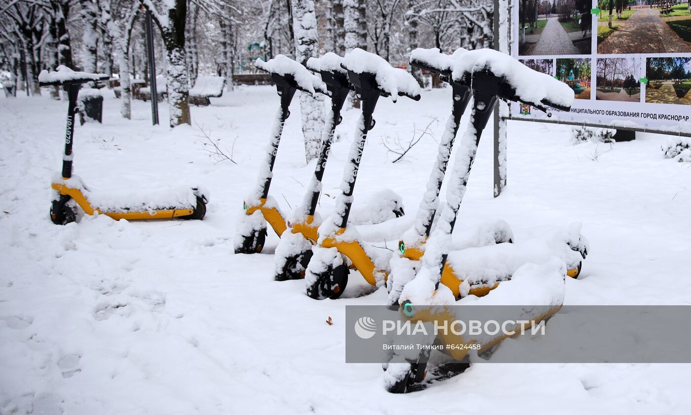 Снегопад в Краснодарском крае