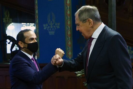 Встреча глав МИД РФ и Катара С. Лаврова и М. Аль-Тани