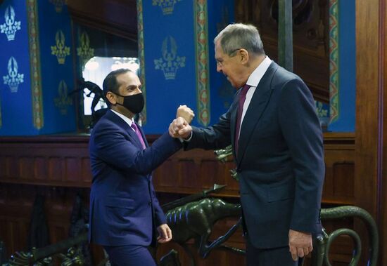 Встреча глав МИД РФ и Катара С. Лаврова и М. Аль-Тани