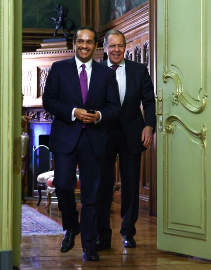 Встреча глав МИД РФ и Катара С. Лаврова и М. Аль-Тани