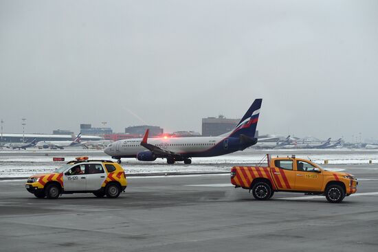 Открытие после реконструкции ВПП-1 в аэропорту Шереметьево 