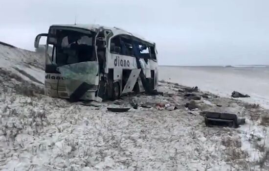 Авария с пассажирским автобусом на рязанской трассе