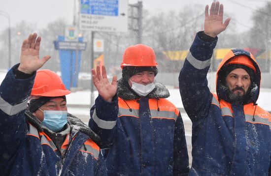 Открытие развязки на Волоколамском шоссе