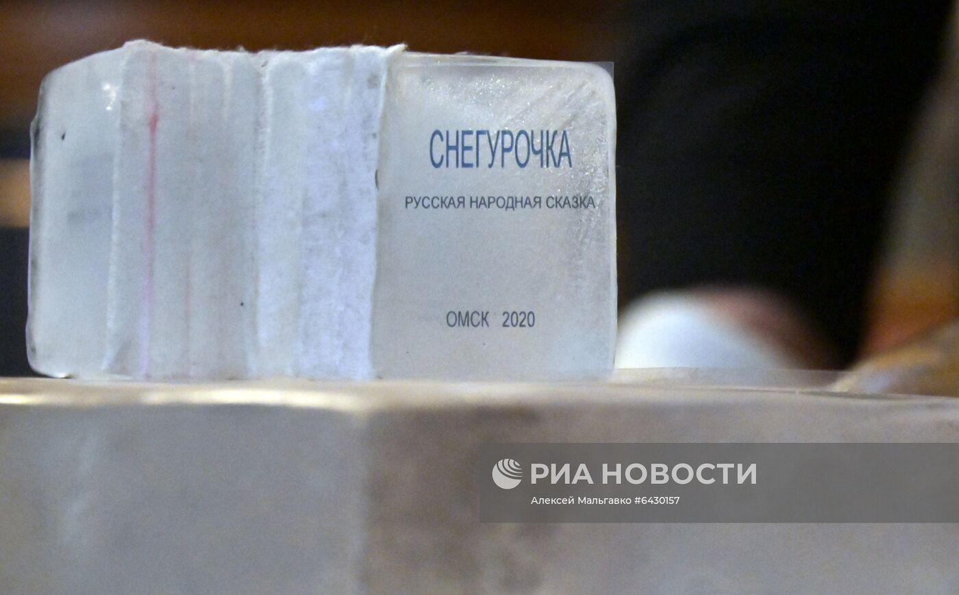 А. Коненко из Омска создал миниатюрную книгу изо льда