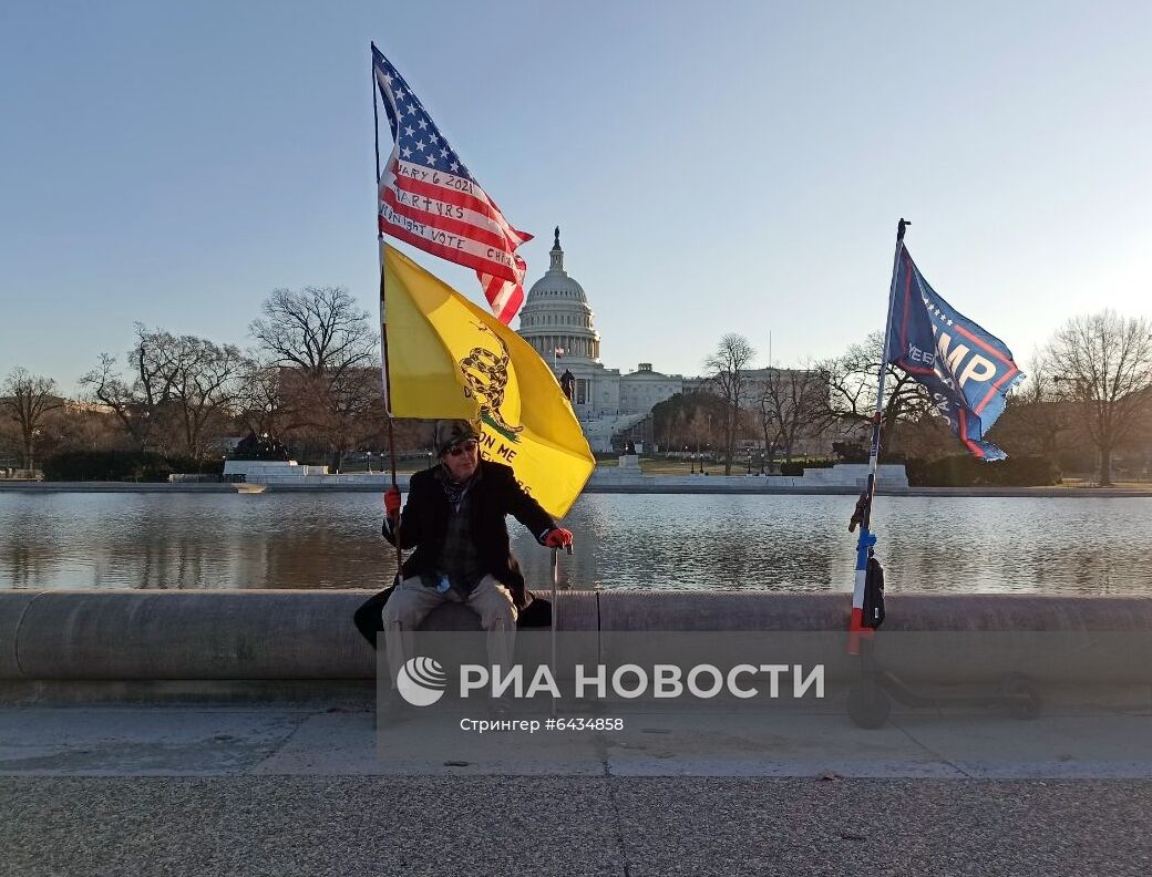 Обстановка у Капитолия в Вашингтоне