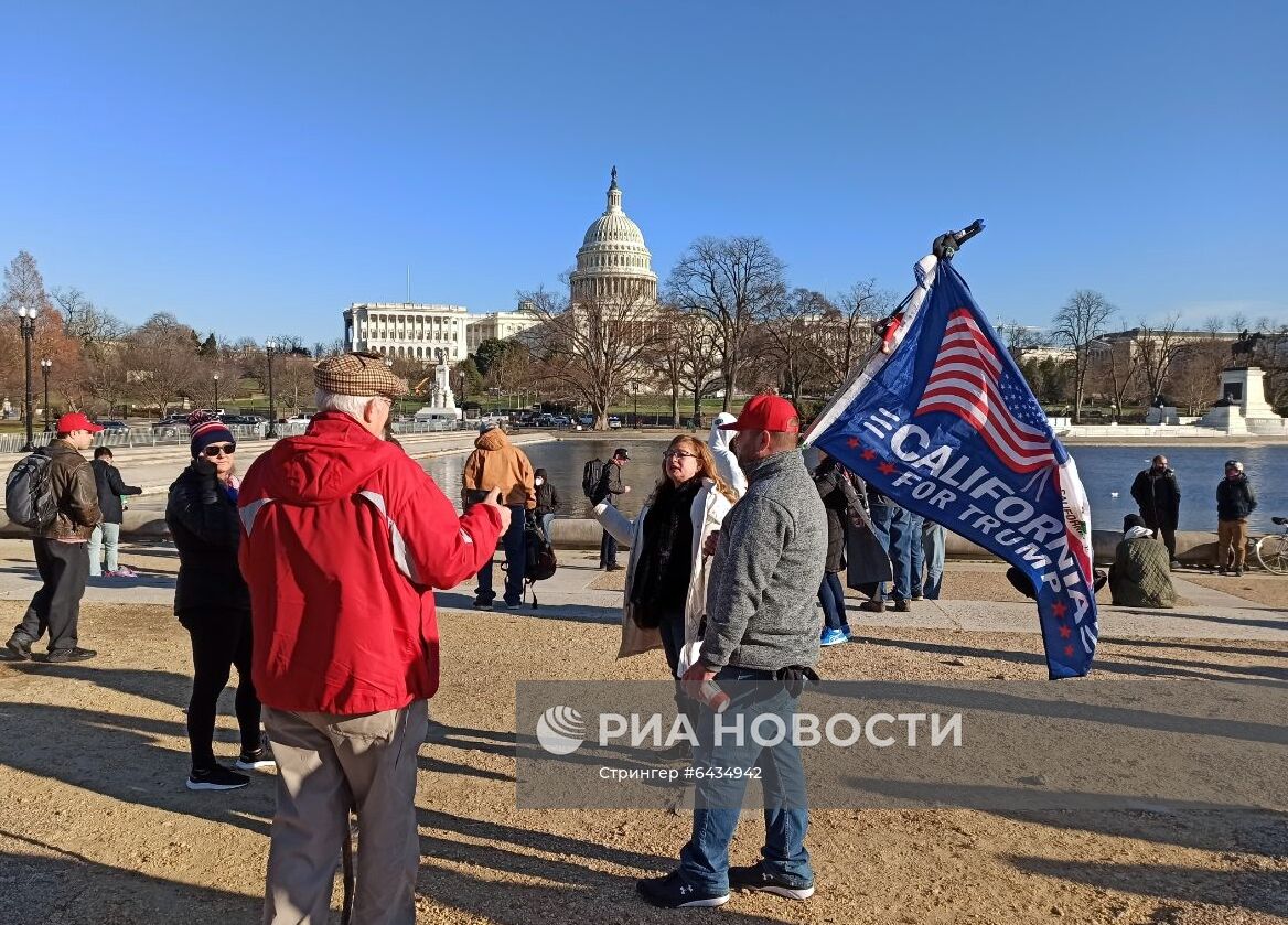 Обстановка у Капитолия в Вашингтоне