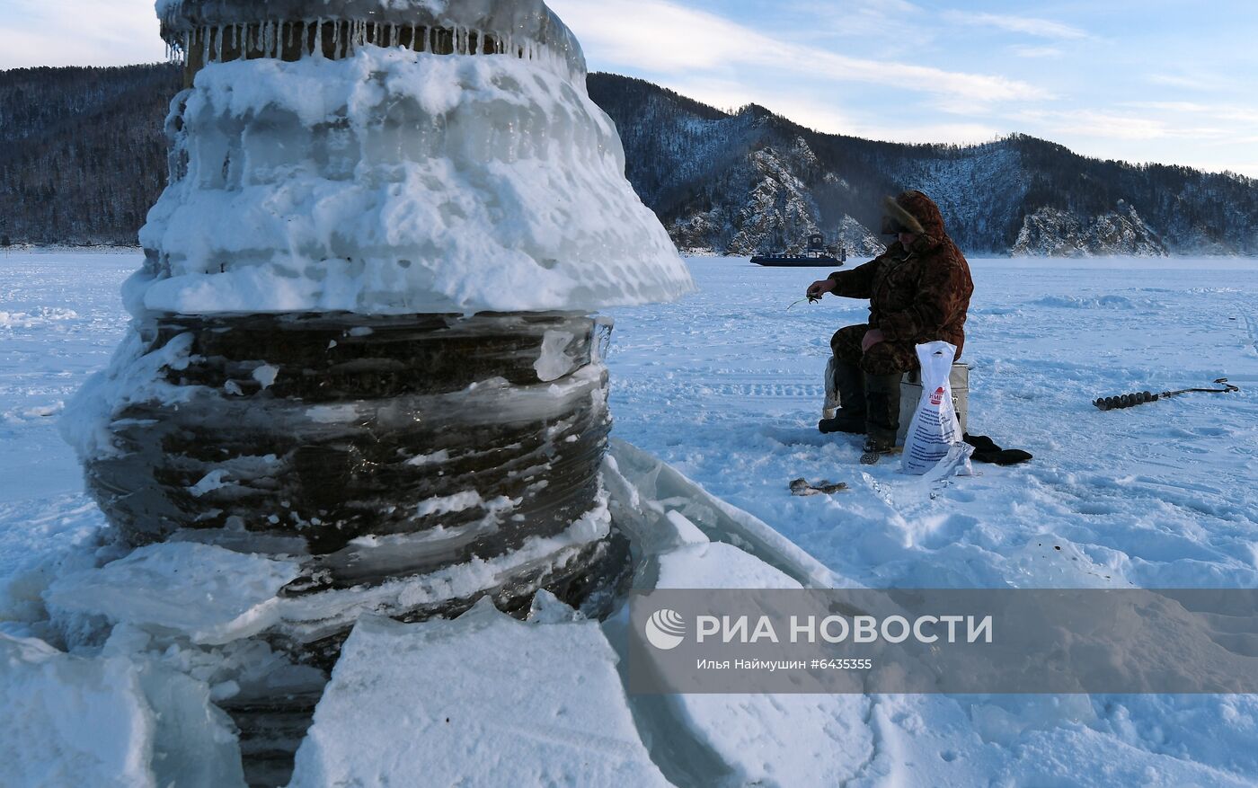 Зимний отдых на Красноярском водохранилище