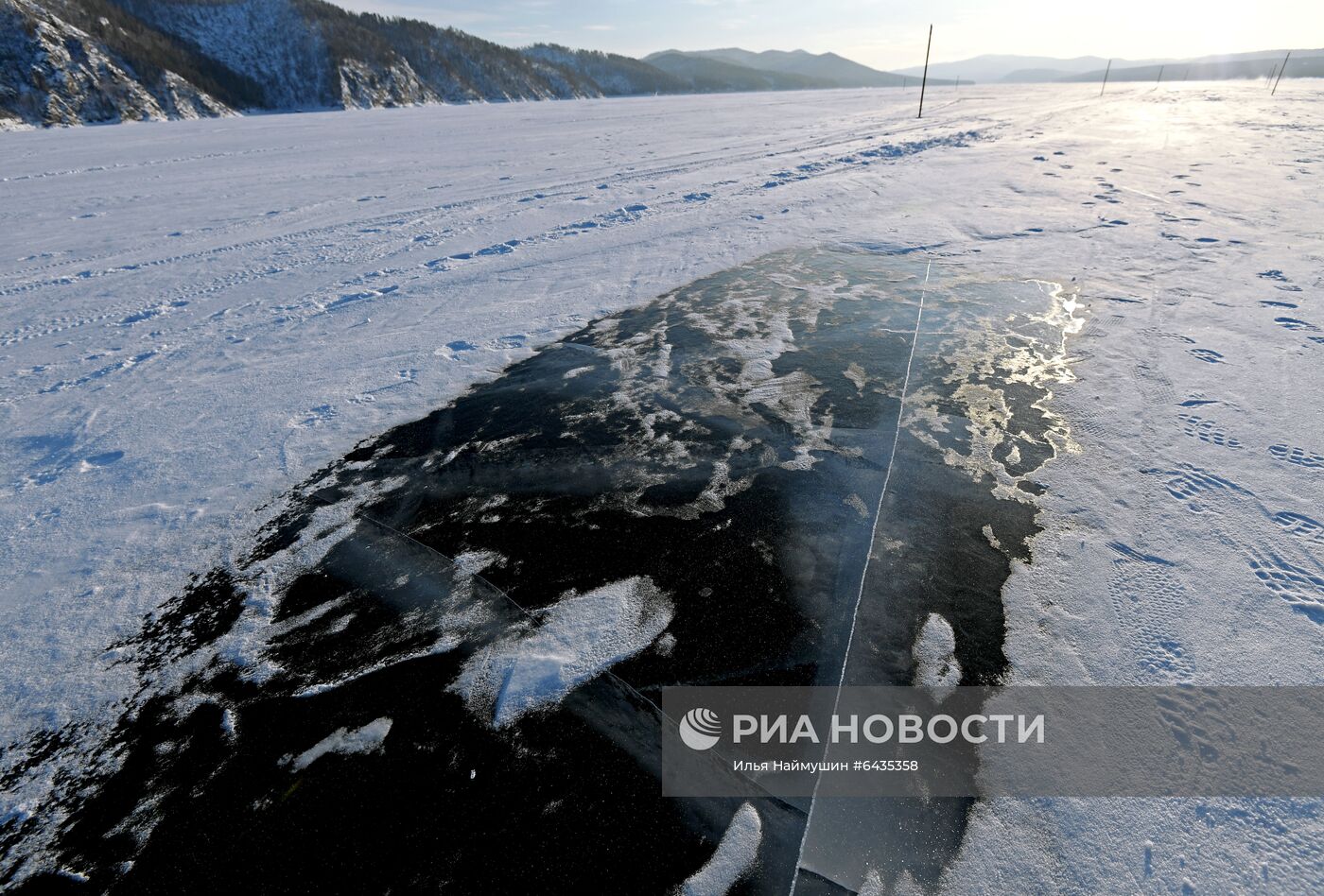 Зимний отдых на Красноярском водохранилище