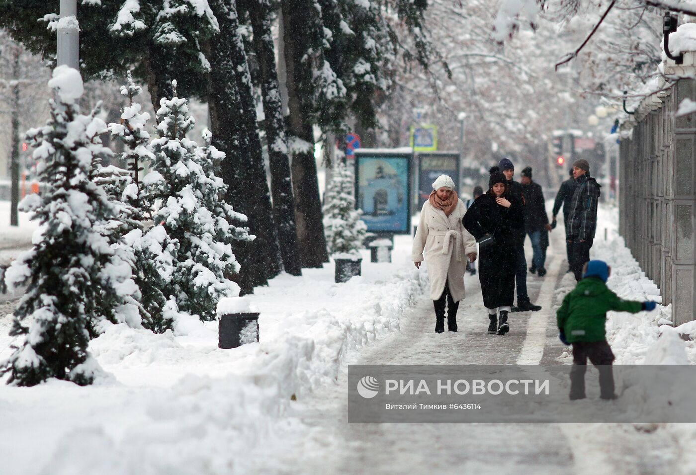 Последствия снегопада в Краснодарском крае