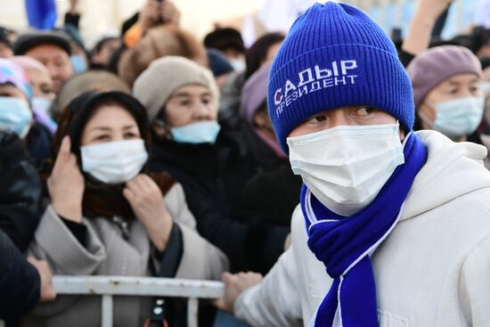 Митинг сторонников С. Жапарова в Бишкеке