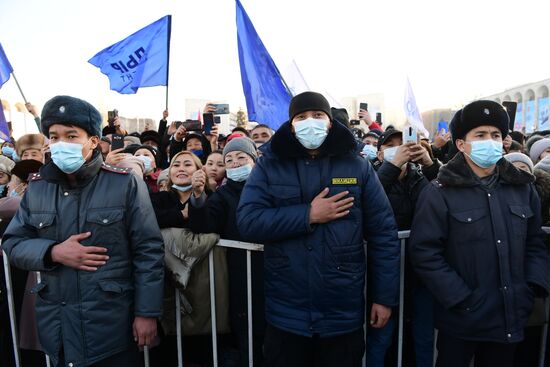 Митинг сторонников С. Жапарова в Бишкеке