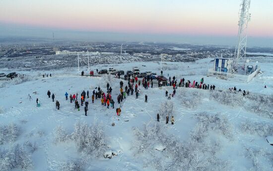 Встреча солнца в Мурманске