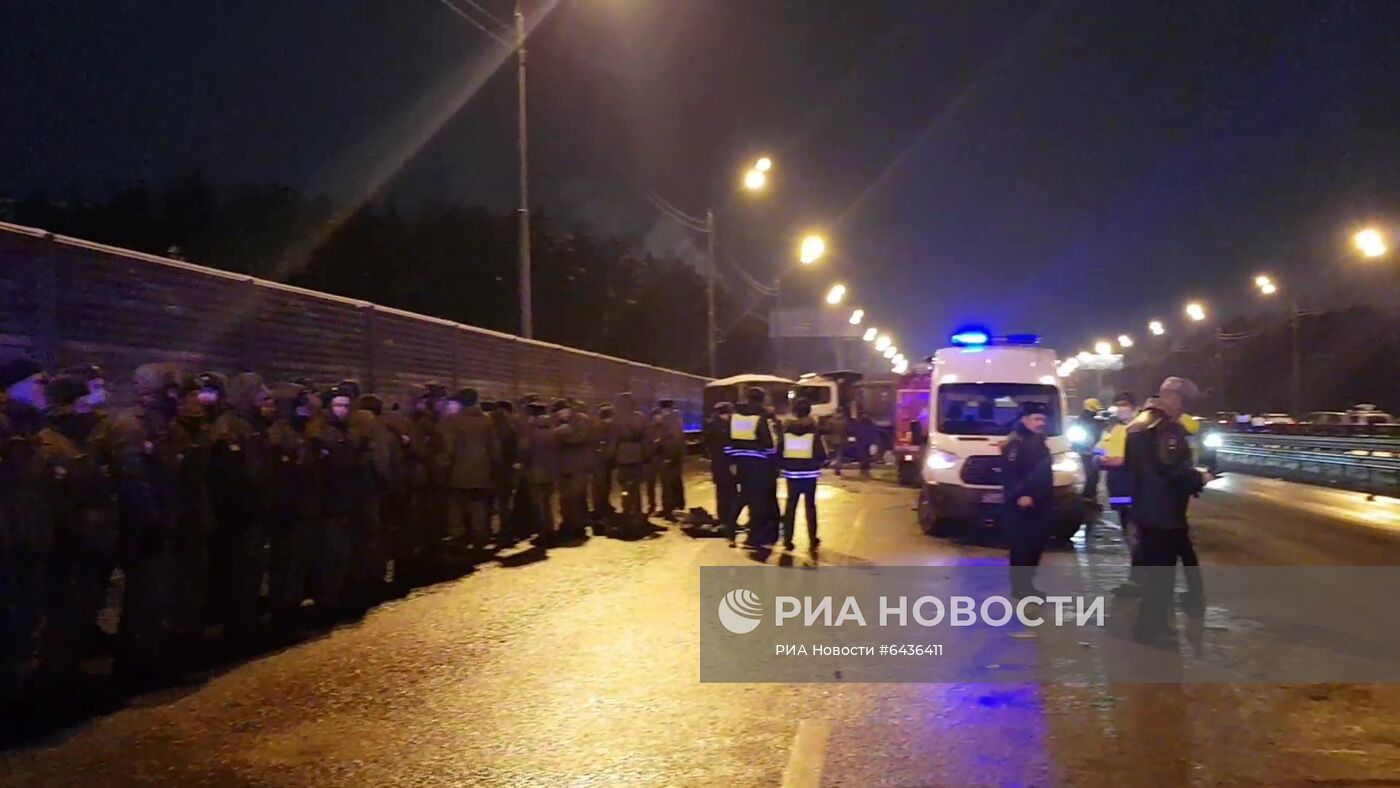 ДТП с военными автобусами в Подмосковье