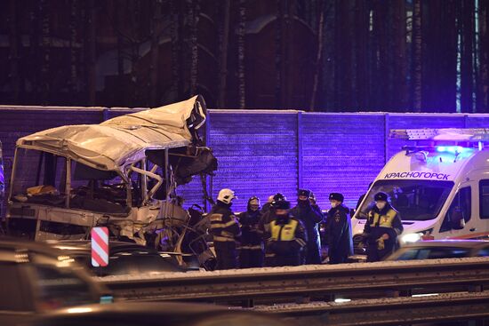 ДТП с военными автобусами в Подмосковье