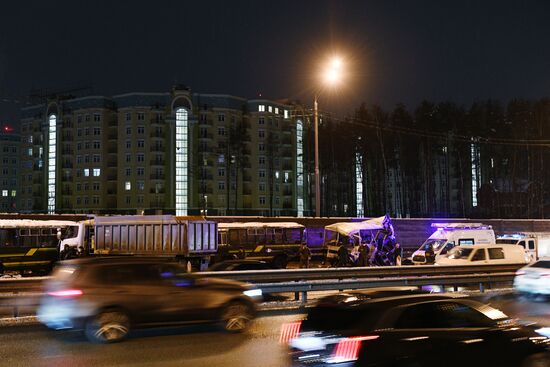 ДТП с военными автобусами в Подмосковье