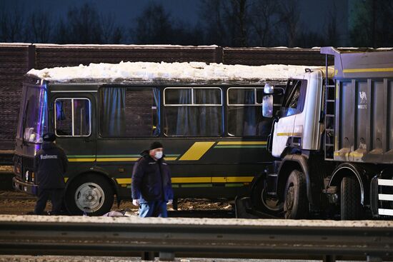 ДТП с военными автобусами в Подмосковье