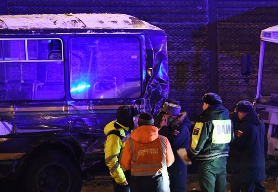 ДТП с военными автобусами в Подмосковье