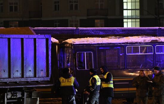 ДТП с военными автобусами в Подмосковье