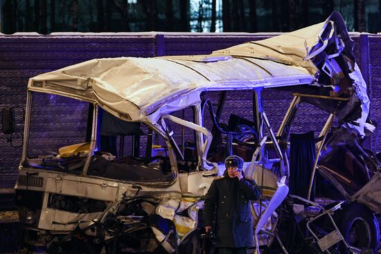 ДТП с военными автобусами в Подмосковье