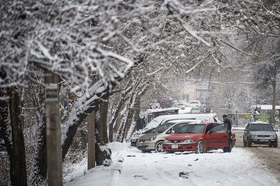 Снегопад в Бишкеке