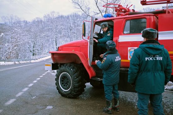 Работа мобильного пункта обогрева в Краснодарском крае
