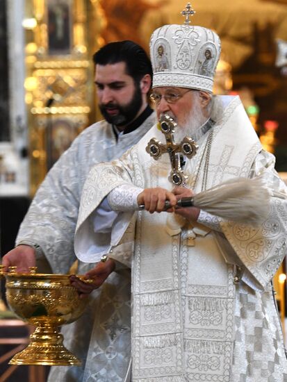 Патриаршее служение в Крещенский сочельник в храме Христа Спасителя