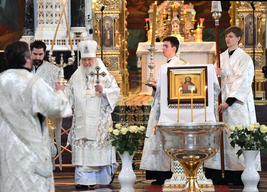 Патриаршее служение в Крещенский сочельник в храме Христа Спасителя