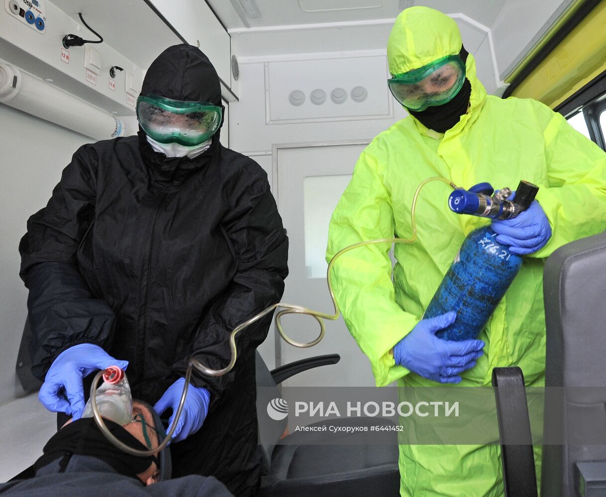 Работа скорой помощи с больными коронавирусом в Тамбове