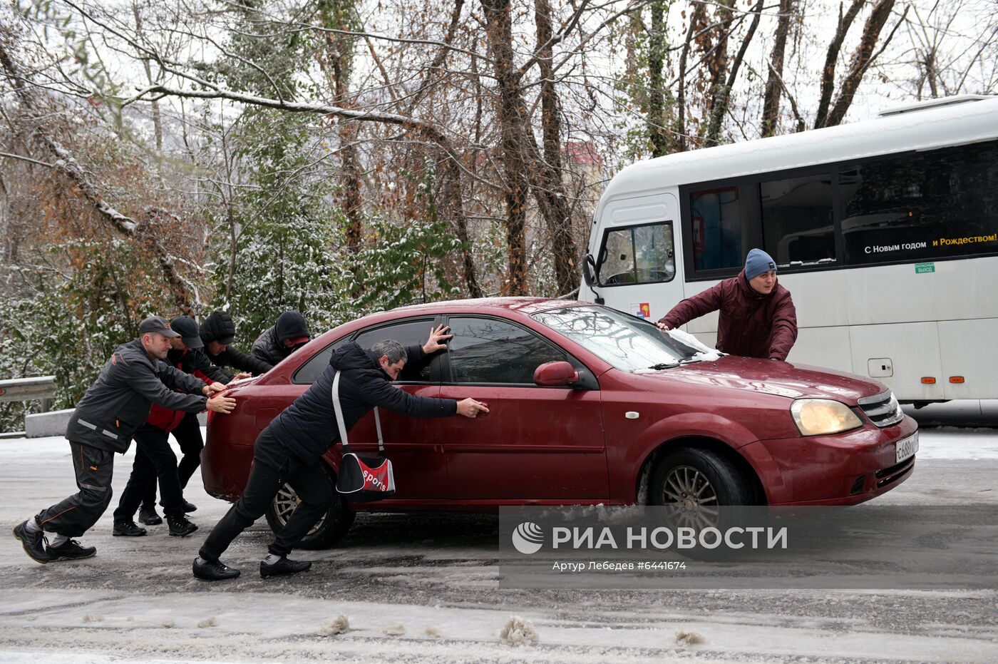 Снегопад в Сочи