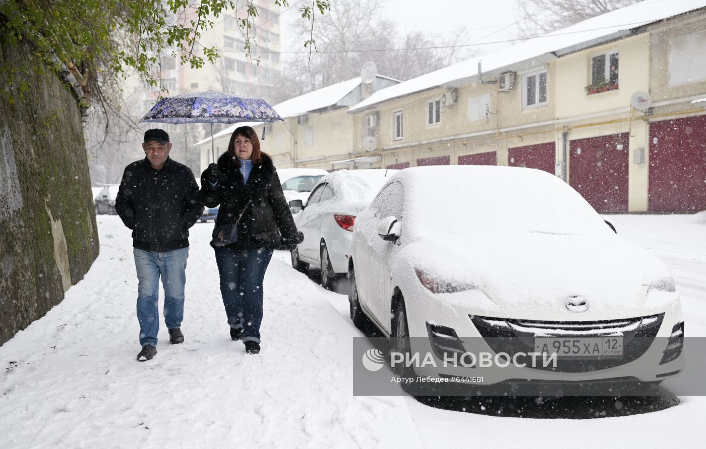 Снегопад в Сочи