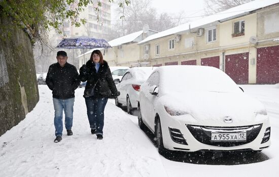 Снегопад в Сочи