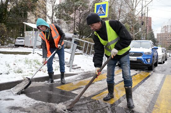 Снегопад в Сочи