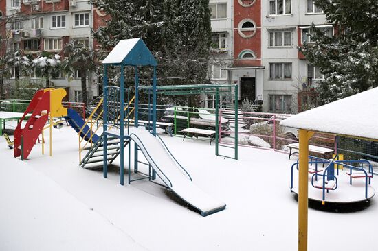 Снегопад в Сочи