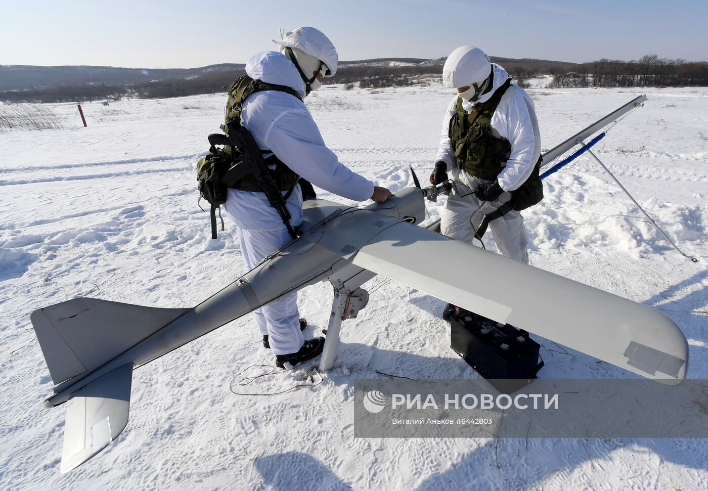 Учение роты беспилотных летательных аппаратов в Приморье