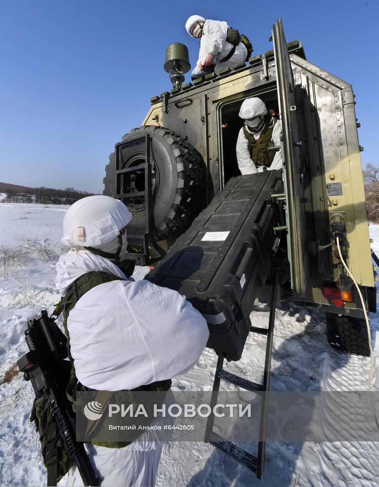 Учение роты беспилотных летательных аппаратов в Приморье