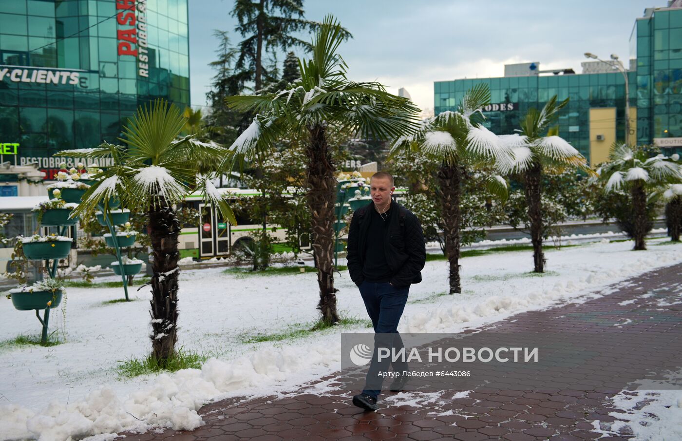 Снегопад в Сочи