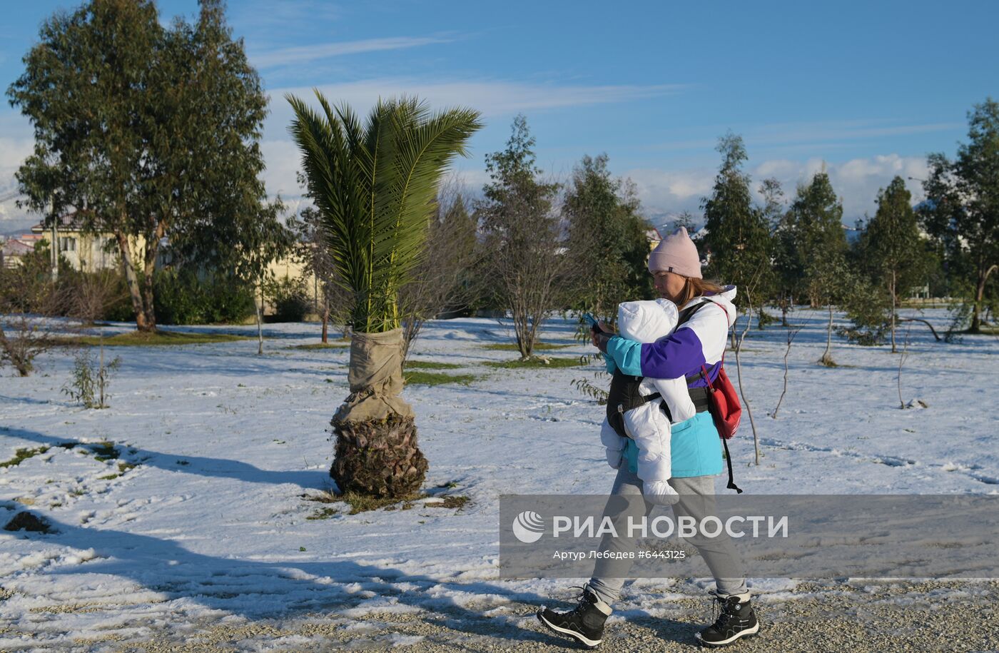 Снегопад в Сочи