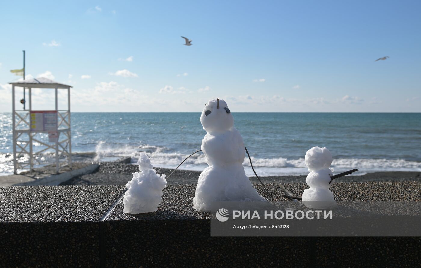 Снегопад в Сочи