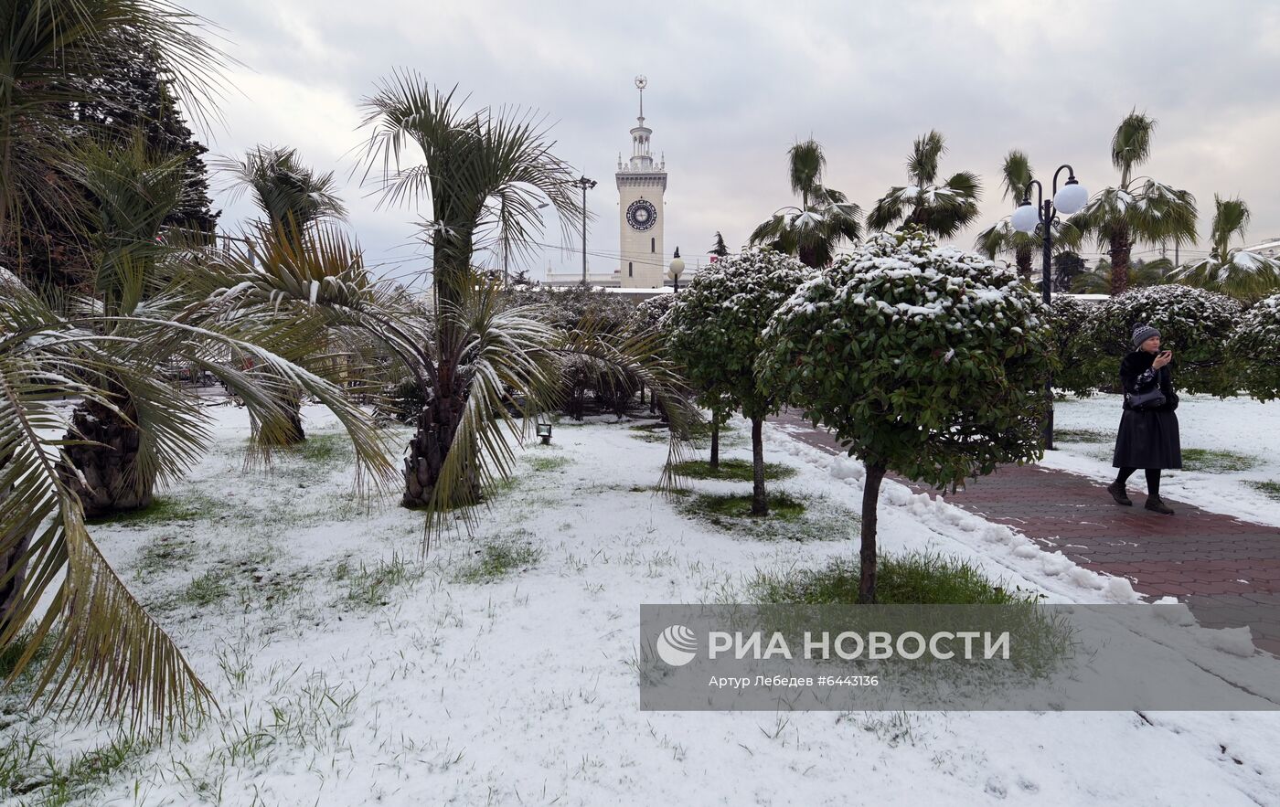 Снегопад в Сочи