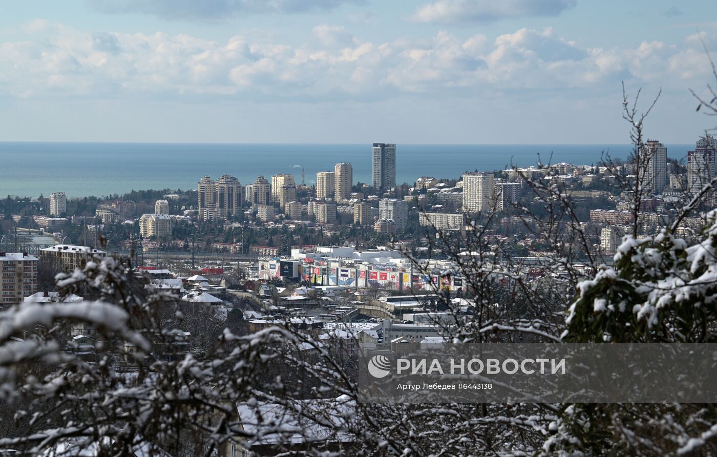 Снегопад в Сочи