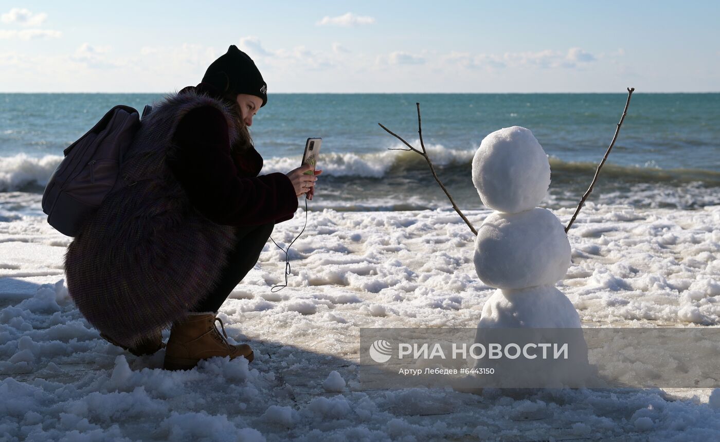 Снегопад в Сочи