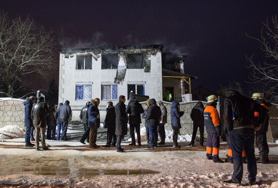 Пожар в доме престарелых в Харькове