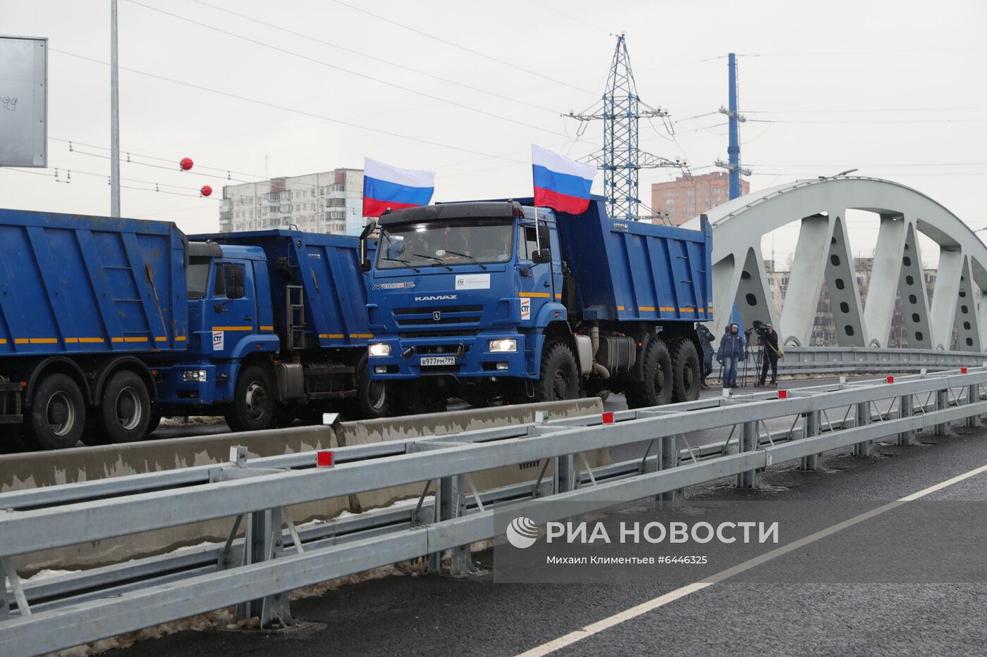 Президент РФ В. Путин принял участие в церемонии открытия транспортной развязки в Химках