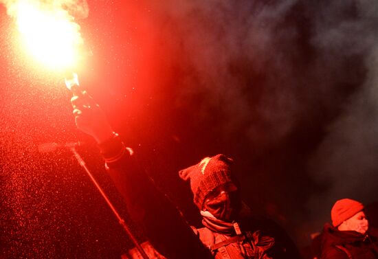Акция против запрета абортов в Варшаве