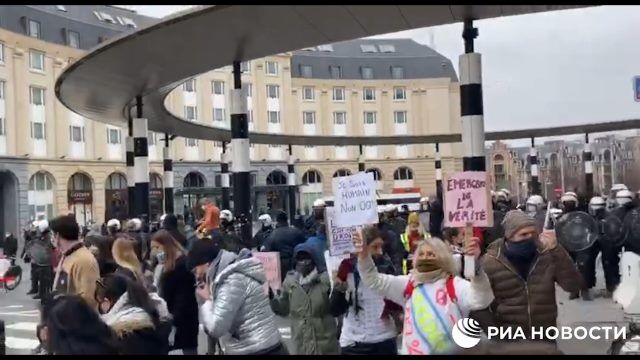 Акция протеста против ковидных мер пресечена в центре Брюсселя