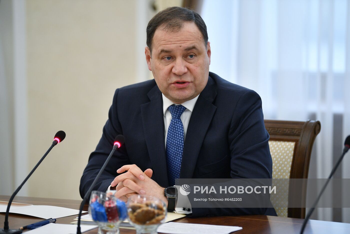 Встреча вице-премьера РФ Ю. Борисова с премьер-министром Белоруссии Р. Головченко