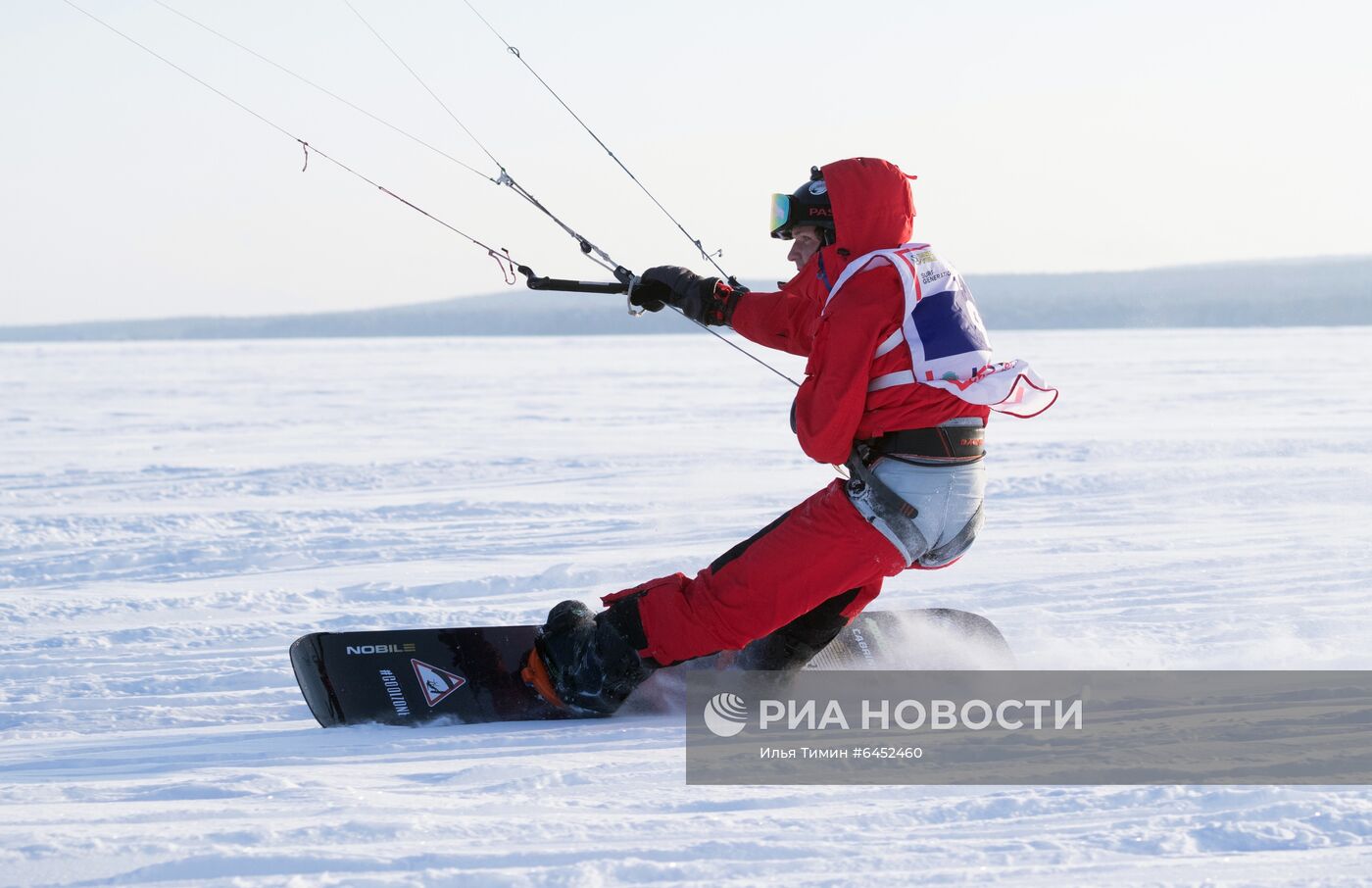 Зимний кайтинг в Карелии