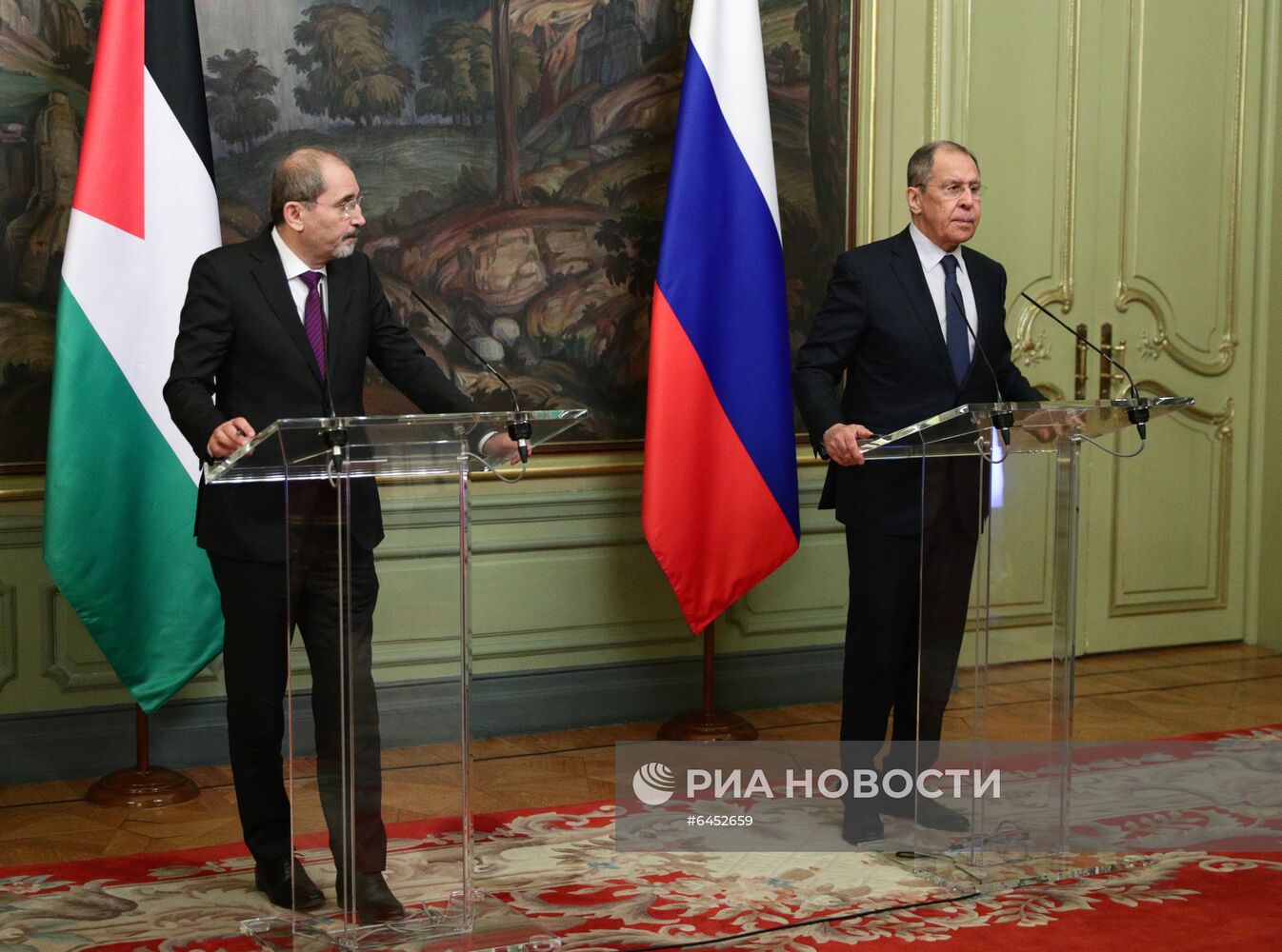 Встреча глав МИД РФ и Иордании С. Лаврова и А. Сафади