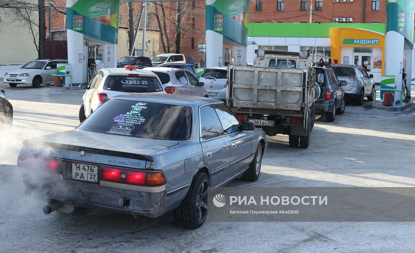 Очереди на АЗС в Хабаровском крае