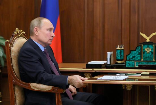 Президент РФ В. Путин встретился с главой Минэкономразвития М. Решетниковым